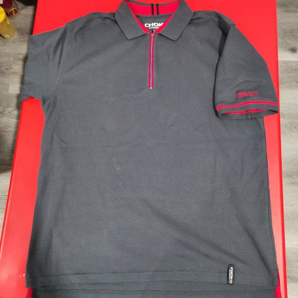 Choko Authentics Oasis 1/4 zip up polo shirt grey GMC logo men's size L - Picture 1 of 6
